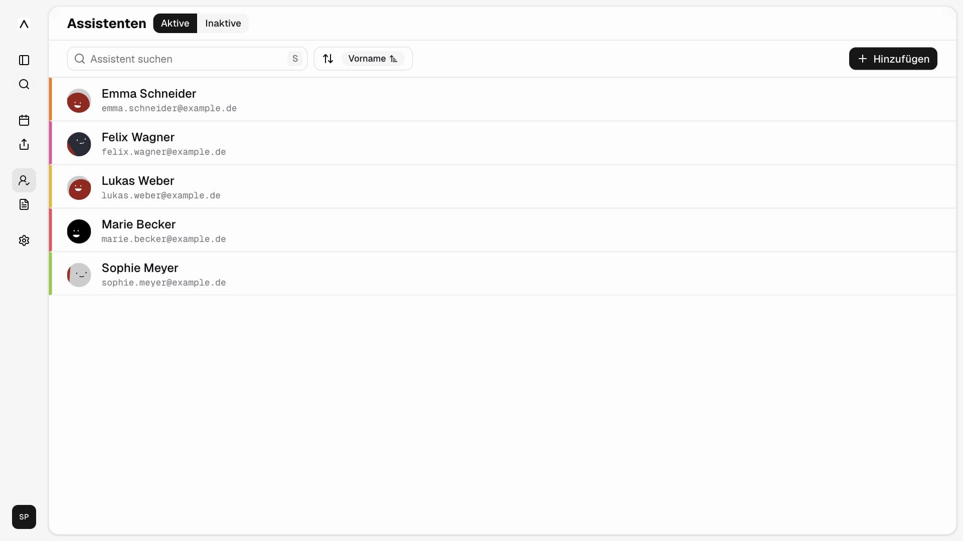 Assistentenprofile und Zuordnung
